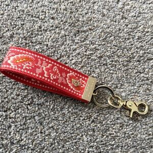 Spartina 449 Red Keychain with Gold Accents